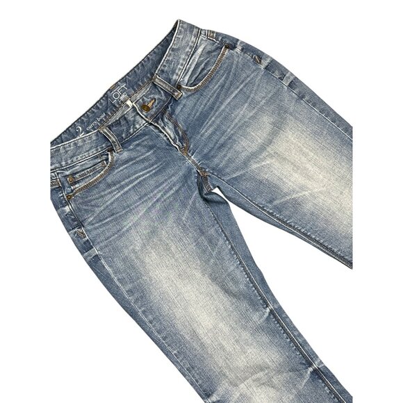 LOFT Raw Hem Curvy Boot Crop Jeans in Medium Wash Size 26/2 - Picture 5 of 6